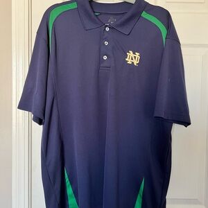 Notre Dame Knights Apparel Navy Polo with Green Highlights.